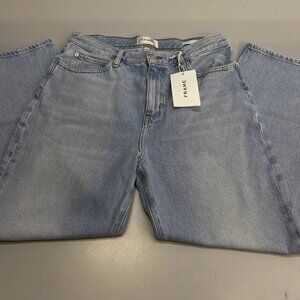 FRAME Women's Le Jane Crop High Rise Straight Jeans Willamette Blue Size 29